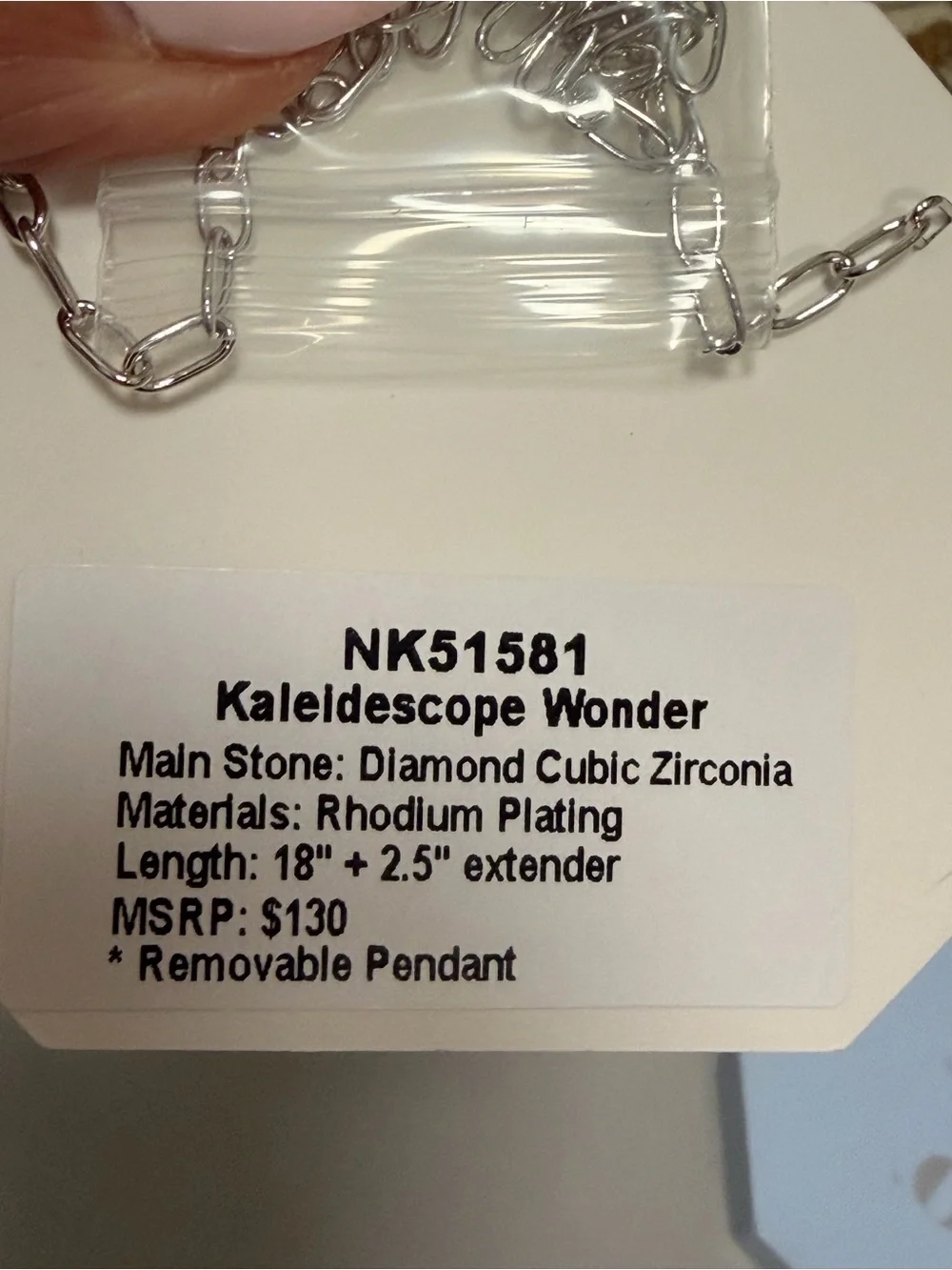Silver Crystal Drop Necklace BP NWT “Kaleidoscope Wonder”